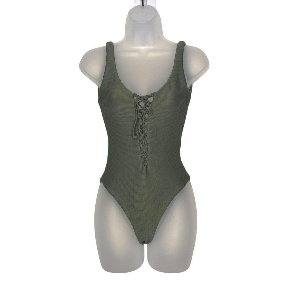 Onia Bridget Sage One-Piece Textured Swimsuit
